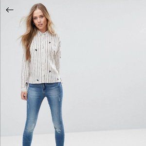 ASOS! Wale stitch button down striped shirt